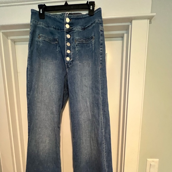 Frame X Claudia Schiffer Le Hardy Wide-leg Jeans - Sz. 32 - NWT - Picture 5 of 11